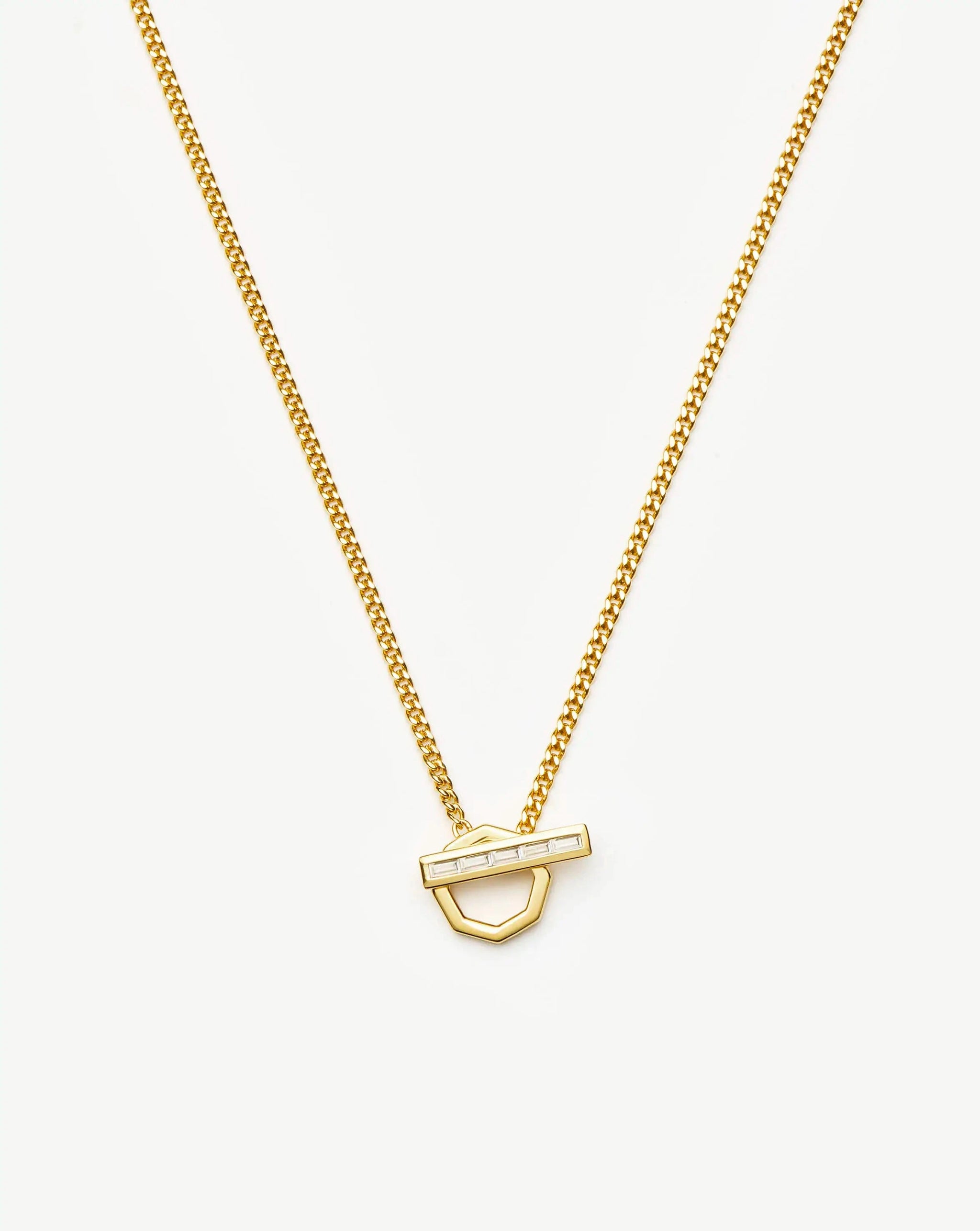 Lucy Williams T-Bar Hex Pendant Necklace | 18k Gold Plated Necklaces Missoma 