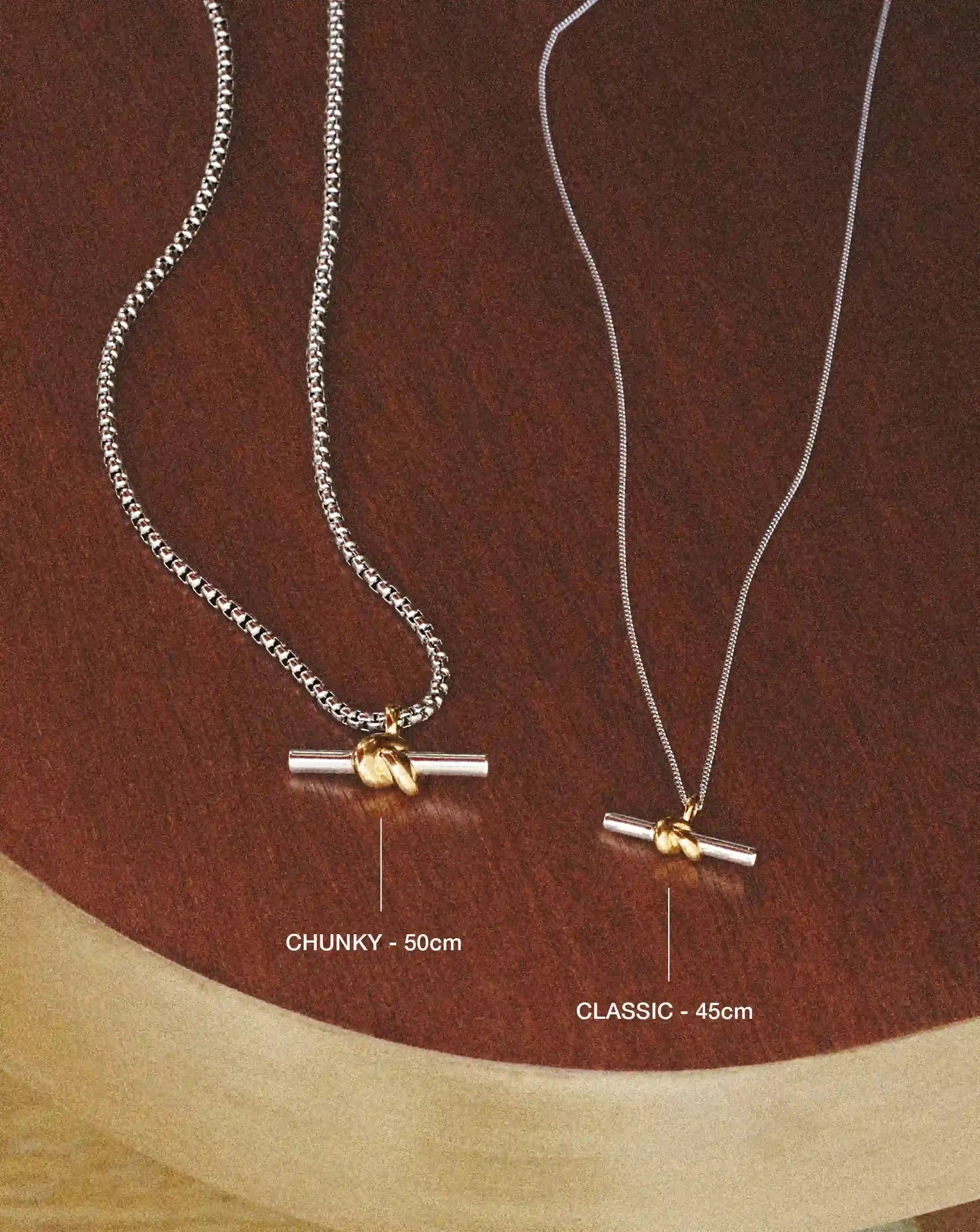 Lucy Williams T-Bar Knot Pendant Necklace | Mixed Metal Necklaces Missoma 