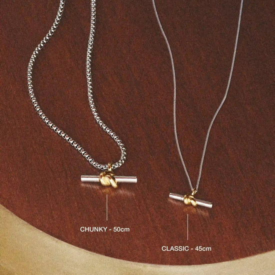 Lucy Williams T-Bar Knot Pendant Necklace | Mixed Metal Necklaces Missoma 