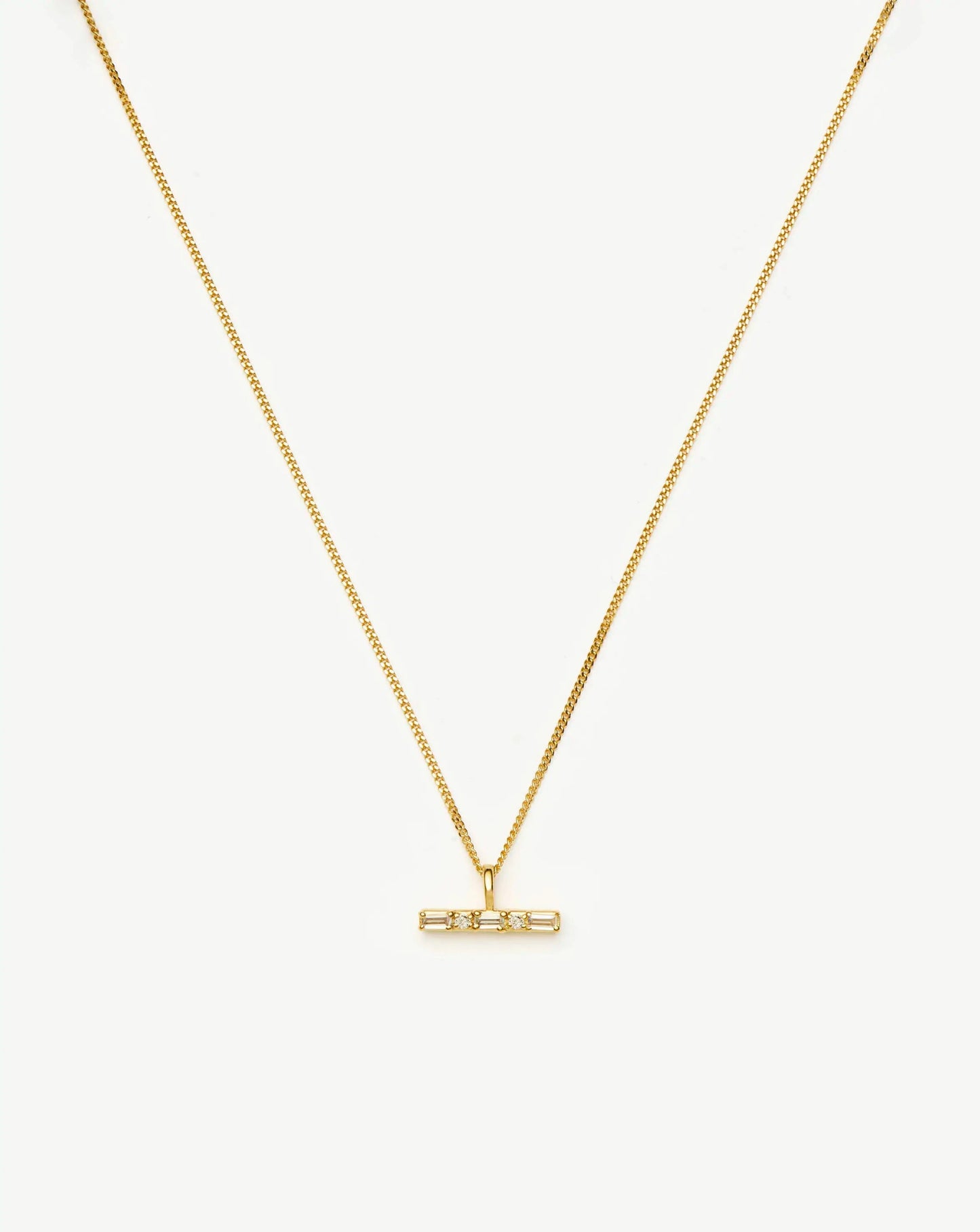 Lucy Williams T-Bar Stone Pendant Necklace | 18k Gold Vermeil Necklaces Missoma 