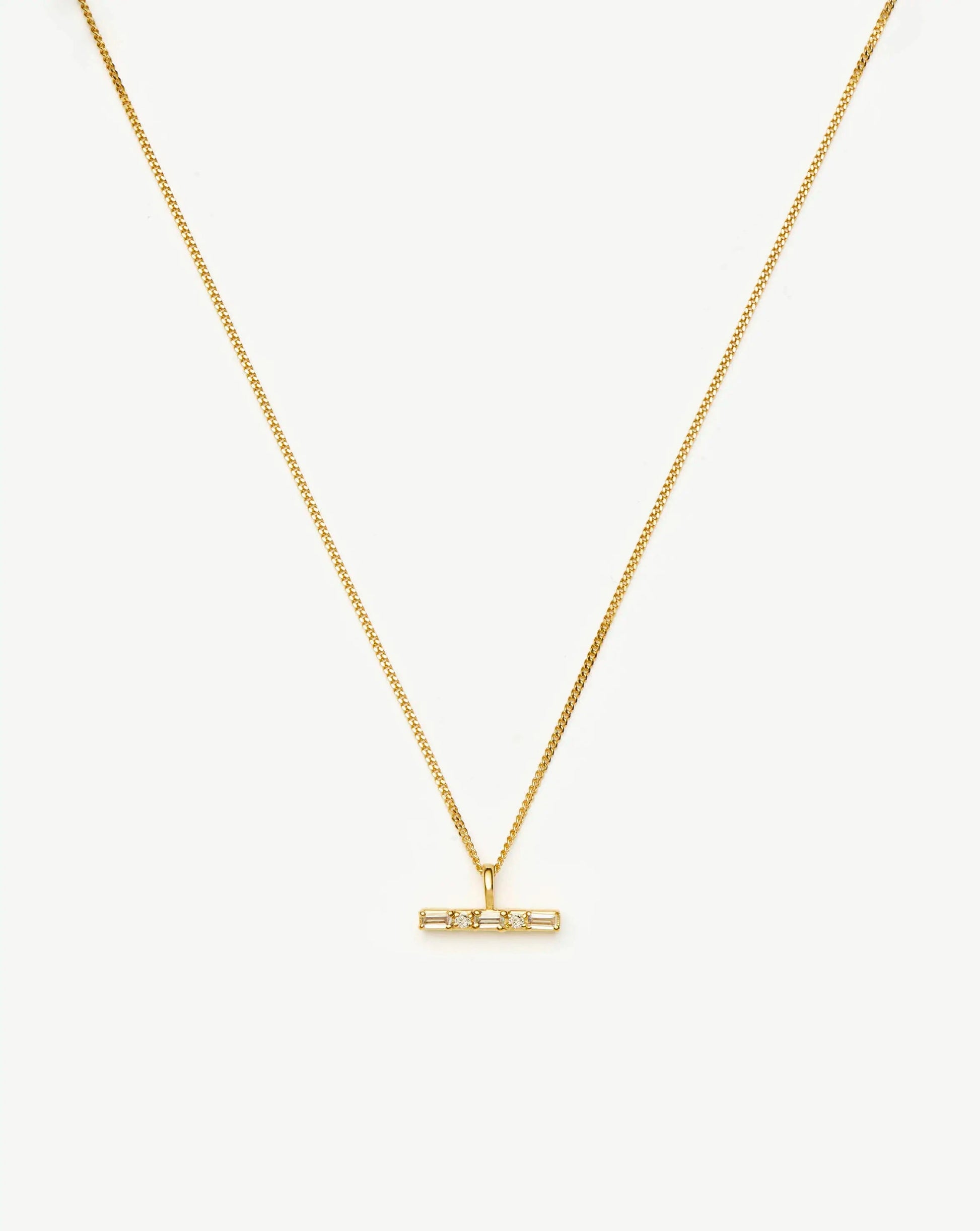 Lucy Williams T-Bar Stone Pendant Necklace | 18k Gold Vermeil Necklaces Missoma 