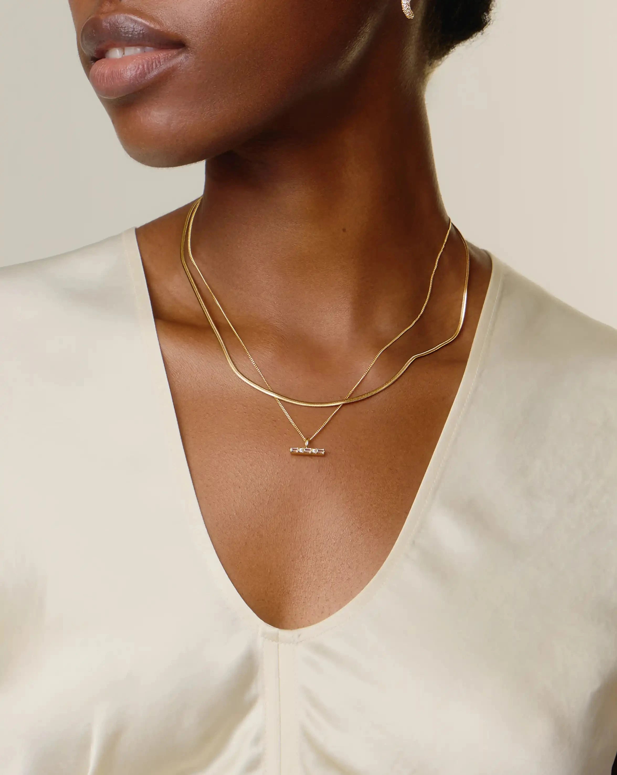 Lucy Williams T-Bar Stone Pendant Necklace | 18k Gold Vermeil Necklaces Missoma 