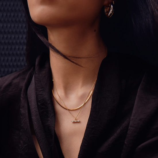 Lucy Williams T-Bar Stone Pendant Necklace | 18k Gold Vermeil Necklaces Missoma 