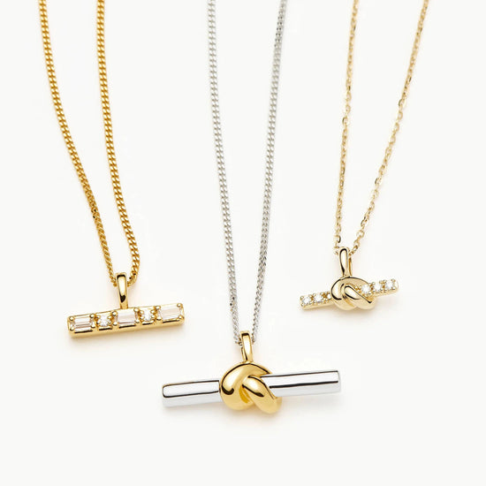 Lucy Williams T-Bar Stone Pendant Necklace | 18k Gold Vermeil Necklaces Missoma 