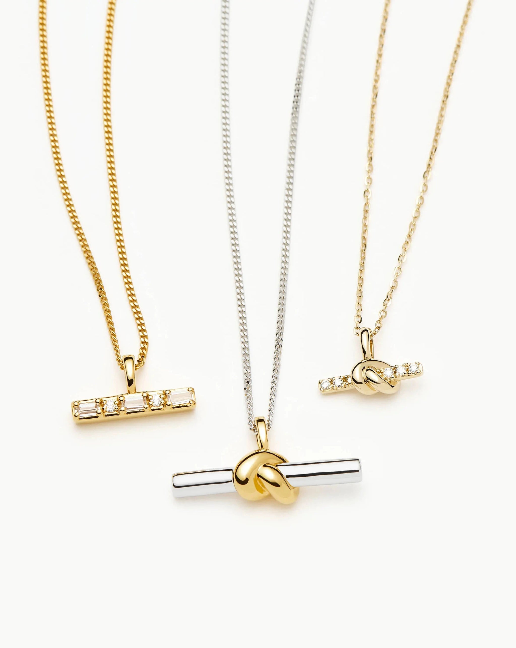 Lucy Williams T-Bar Stone Pendant Necklace | 18k Gold Vermeil Necklaces Missoma 