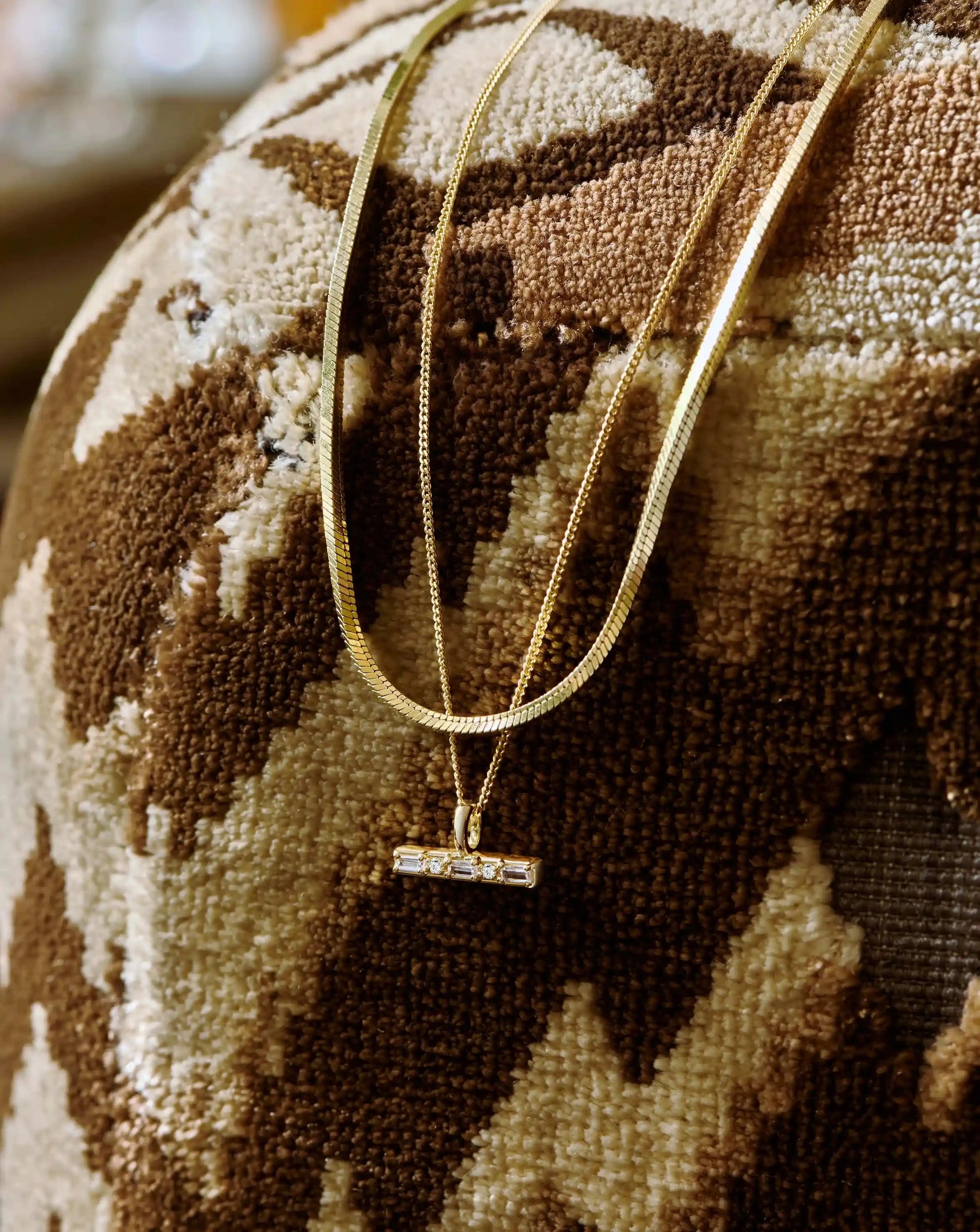Lucy Williams T-Bar Stone Pendant Necklace | 18k Gold Vermeil Necklaces Missoma 