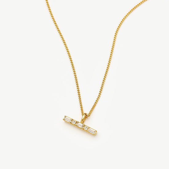 Lucy Williams T-Bar Stone Pendant Necklace | 18k Gold Vermeil Necklaces Missoma 