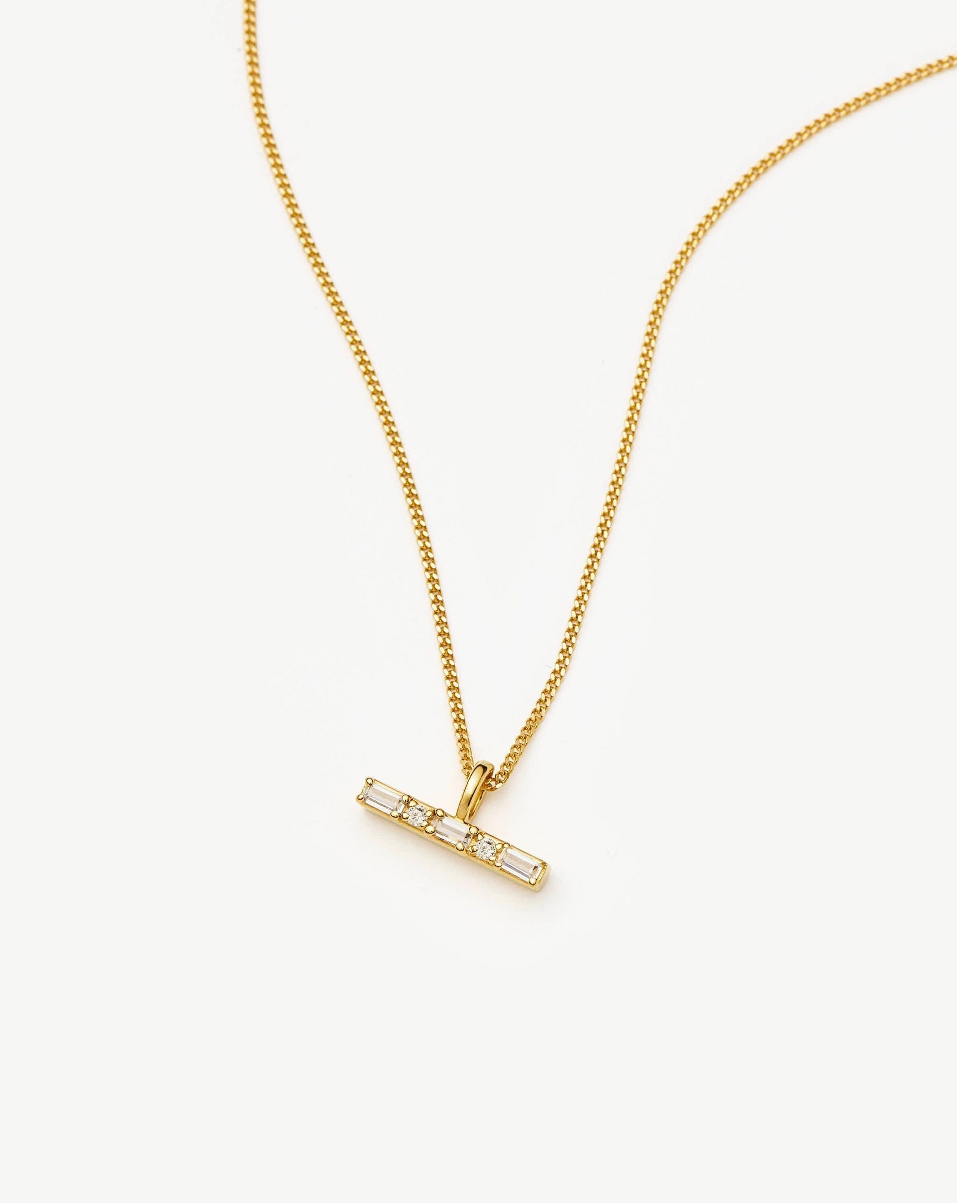 Lucy Williams T-Bar Stone Pendant Necklace | 18k Gold Vermeil Necklaces Missoma 