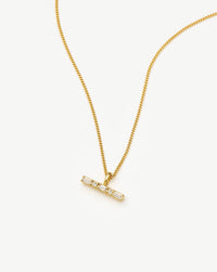 Lucy Williams T-Bar Stone Pendant Necklace | 18k Gold Vermeil Necklaces Missoma 