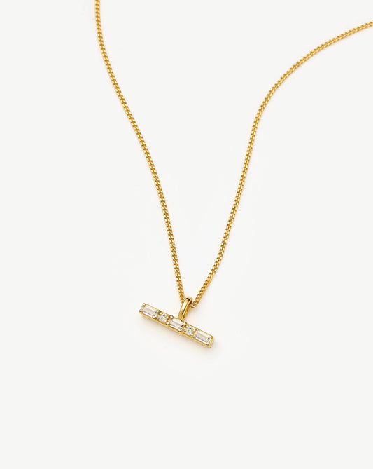 Lucy Williams T-Bar Stone Pendant Necklace | 18k Gold Vermeil Necklaces Missoma 
