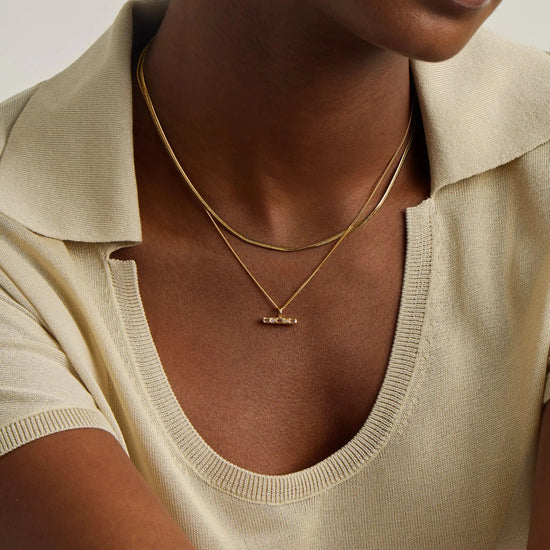 Lucy Williams T-Bar & Thin Snake Chain Necklace Set | 18k Gold Vermeil/18k Gold Plated Necklaces Missoma 