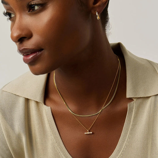 Lucy Williams T-Bar & Thin Snake Chain Necklace Set | 18k Gold Vermeil/18k Gold Plated Necklaces Missoma 