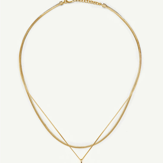 Lucy Williams T-Bar & Thin Snake Chain Necklace Set | 18k Gold Vermeil/18k Gold Plated Necklaces Missoma 