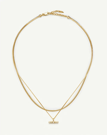 Lucy Williams T-Bar & Thin Snake Chain Necklace Set | 18k Gold Vermeil/18k Gold Plated Necklaces Missoma 