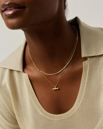 Lucy Williams T-Bar & Thin Snake Chain Necklace Set | 18k Gold Vermeil/18k Gold Plated Necklaces Missoma 