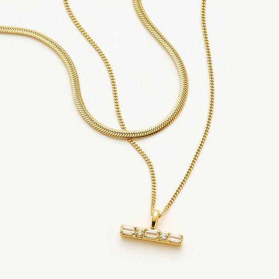 Lucy Williams T-Bar & Thin Snake Chain Necklace Set | 18k Gold Vermeil/18k Gold Plated Necklaces Missoma 