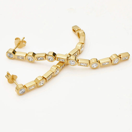 Lucy Williams Tennis Large Drop Earrings | 18k Gold Vermeil Earrings Missoma 