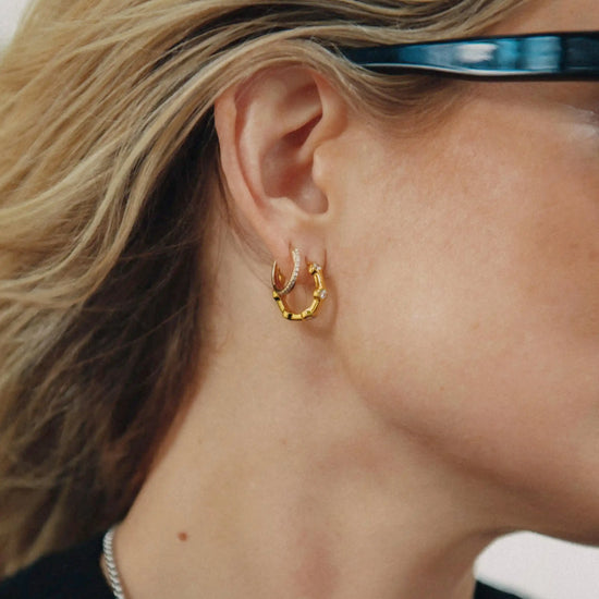 Lucy Williams Tennis Small Hoop Earrings | 18k Gold Plated Earrings Missoma 