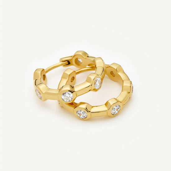 Lucy Williams Tennis Small Hoop Earrings | 18k Gold Plated Earrings Missoma 