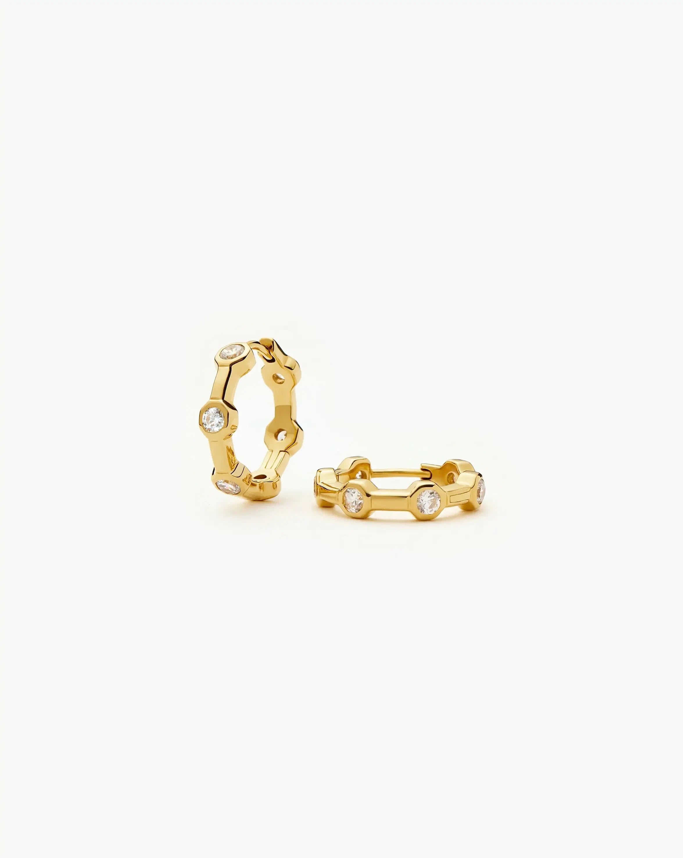 Lucy Williams Tennis Small Hoop Earrings | 18k Gold Plated Earrings Missoma 
