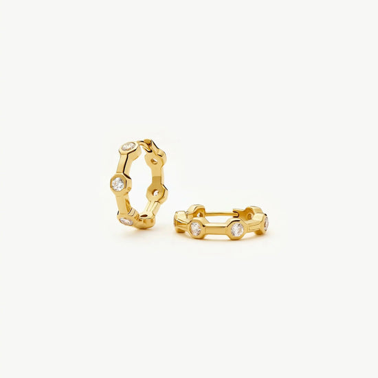Lucy Williams Tennis Small Hoop Earrings | 18k Gold Plated Earrings Missoma 