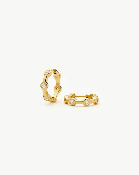 Lucy Williams Tennis Small Hoop Earrings | 18k Gold Plated Earrings Missoma 