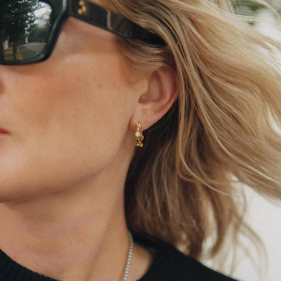 Lucy Williams Tennis Small Hoop Earrings | 18k Gold Plated Earrings Missoma 