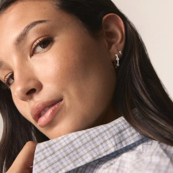 Lucy Williams Tennis Small Hoop Earrings | Silver Plated Earrings Missoma 