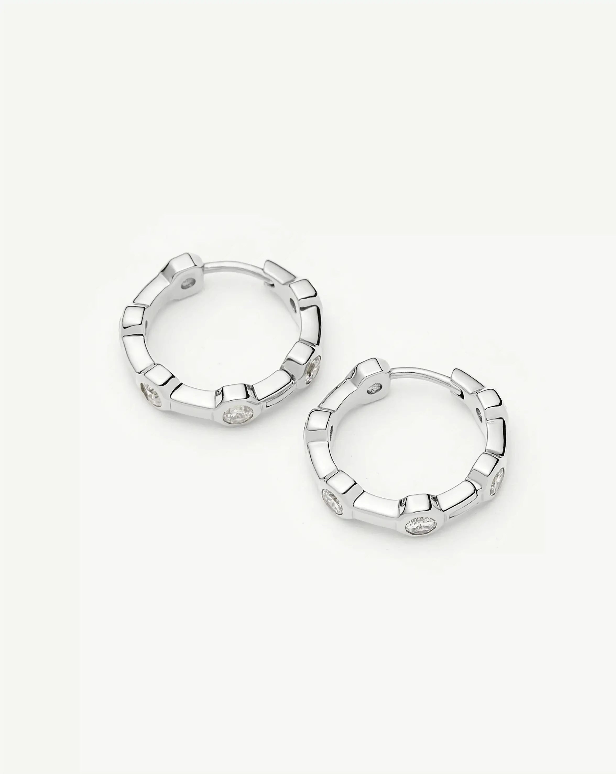 Lucy Williams Tennis Small Hoop Earrings | Silver Plated Earrings Missoma 