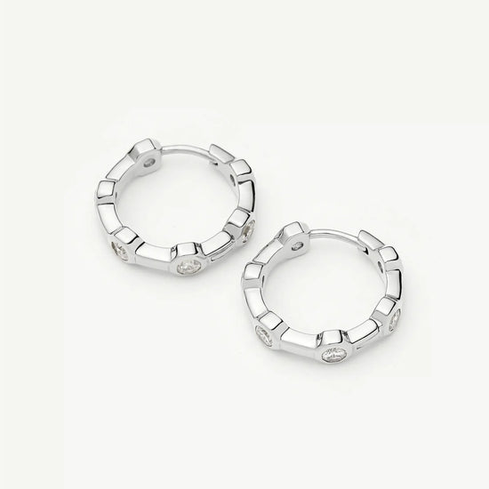 Lucy Williams Tennis Small Hoop Earrings | Silver Plated Earrings Missoma 