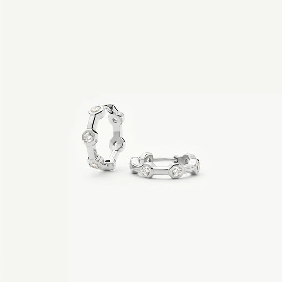 Lucy Williams Tennis Small Hoop Earrings | Silver Plated Earrings Missoma 