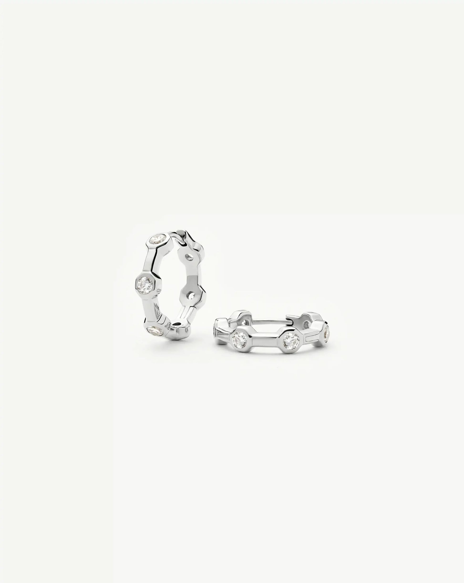 Lucy Williams Tennis Small Hoop Earrings | Silver Plated Earrings Missoma 