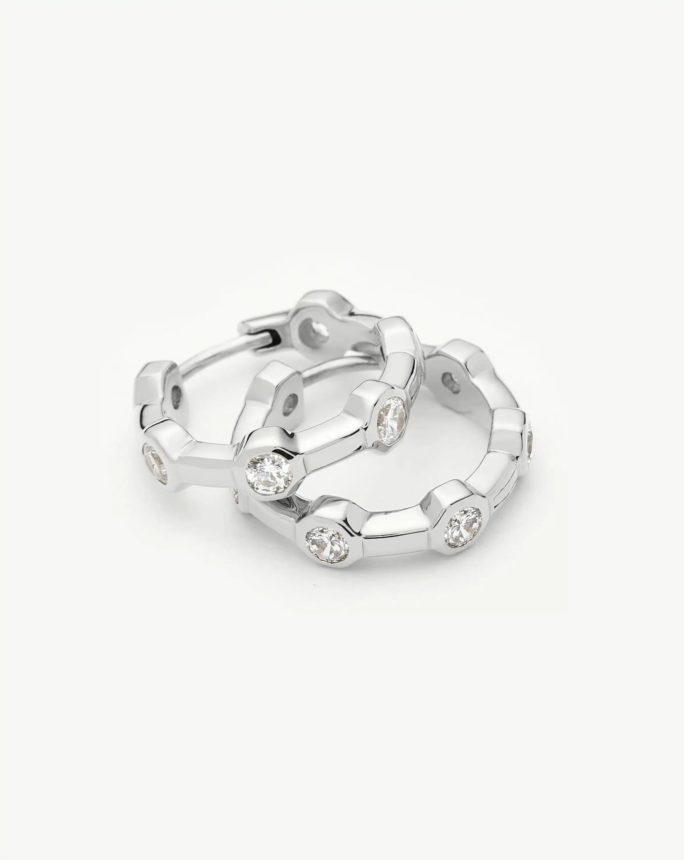Lucy Williams Tennis Small Hoop Earrings | Silver Plated Earrings Missoma 