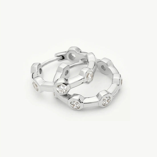 Lucy Williams Tennis Small Hoop Earrings | Silver Plated Earrings Missoma 
