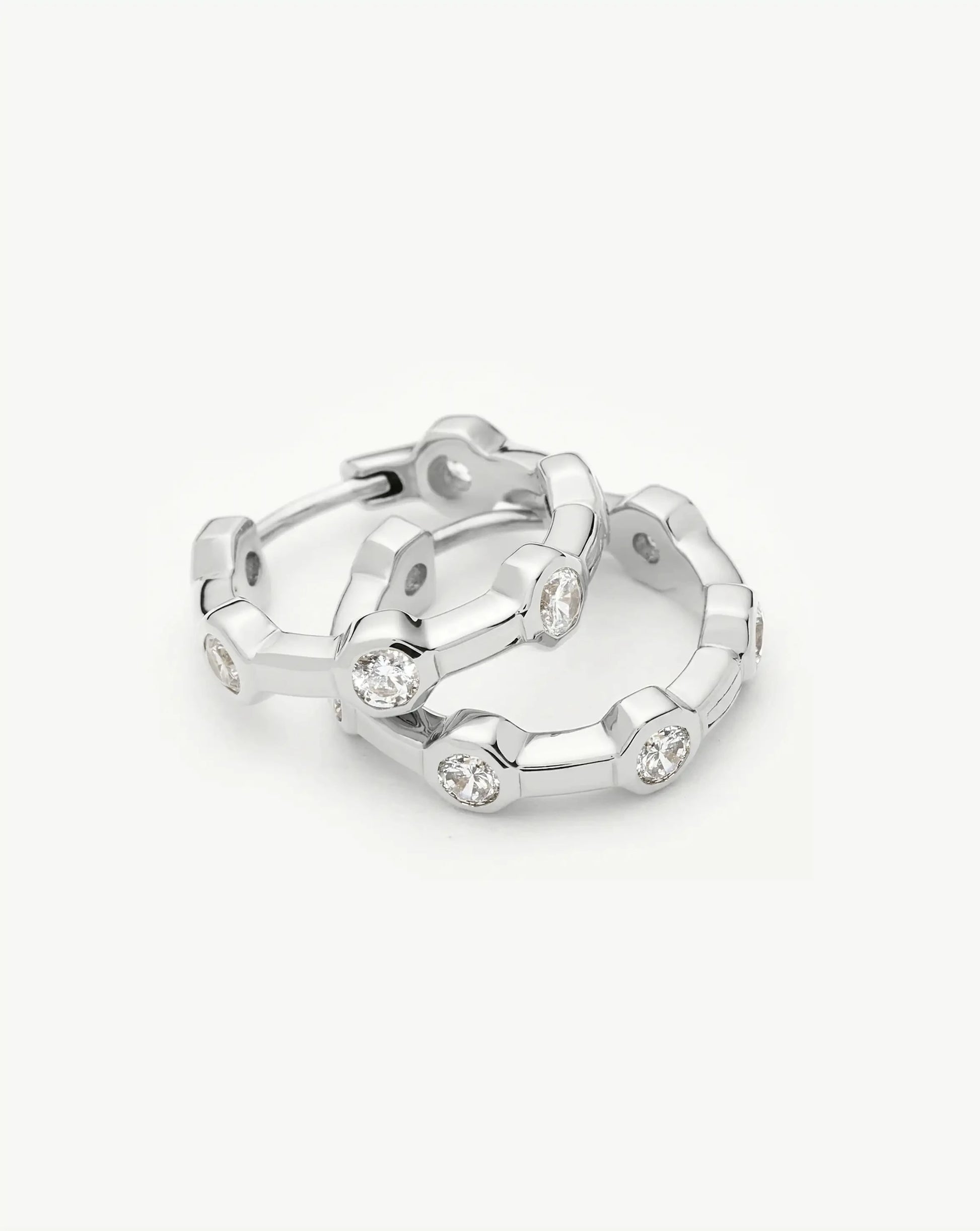 Lucy Williams Tennis Small Hoop Earrings | Silver Plated Earrings Missoma 