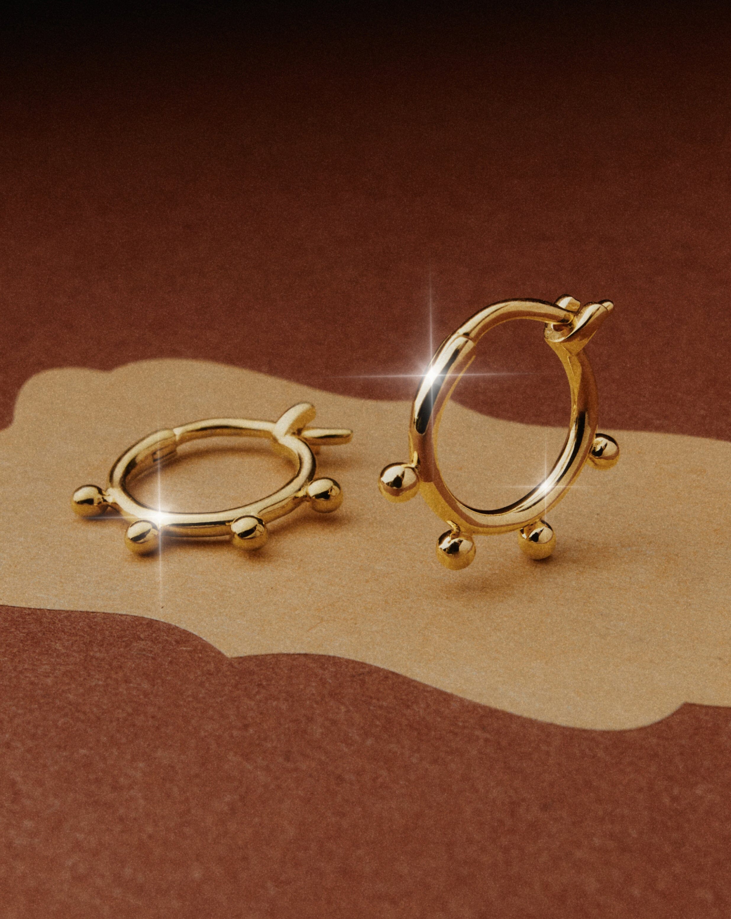 Lucy Williams Tiny Orb Hinged Hoop Earrings | 18k Gold Vermeil Earrings Missoma 