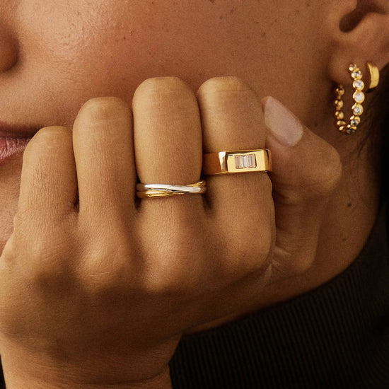 Lucy Williams Triple Stone Chunky Ring | 18k Gold Plated Rings Missoma 
