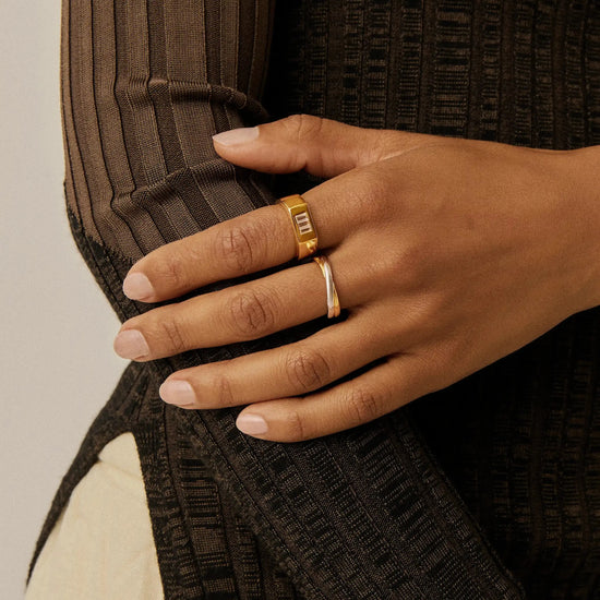 Lucy Williams Triple Stone Chunky Ring | 18k Gold Plated Rings Missoma 