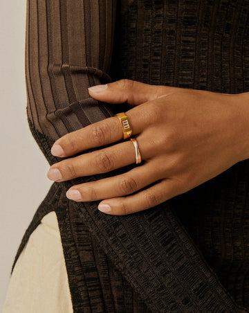 Lucy Williams Triple Stone Chunky Ring | 18k Gold Plated Rings Missoma 