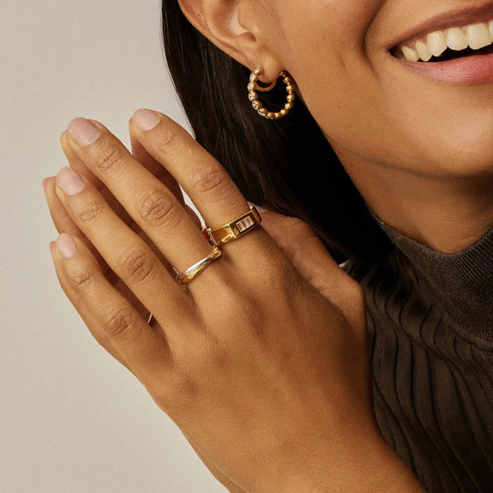 Lucy Williams Triple Stone Chunky Ring | 18k Gold Plated Rings Missoma 