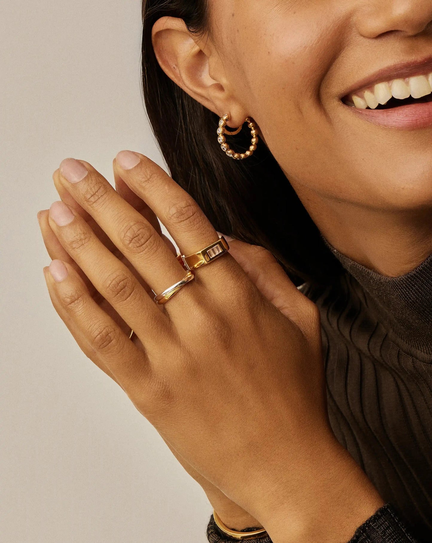Lucy Williams Triple Stone Chunky Ring | 18k Gold Plated Rings Missoma 