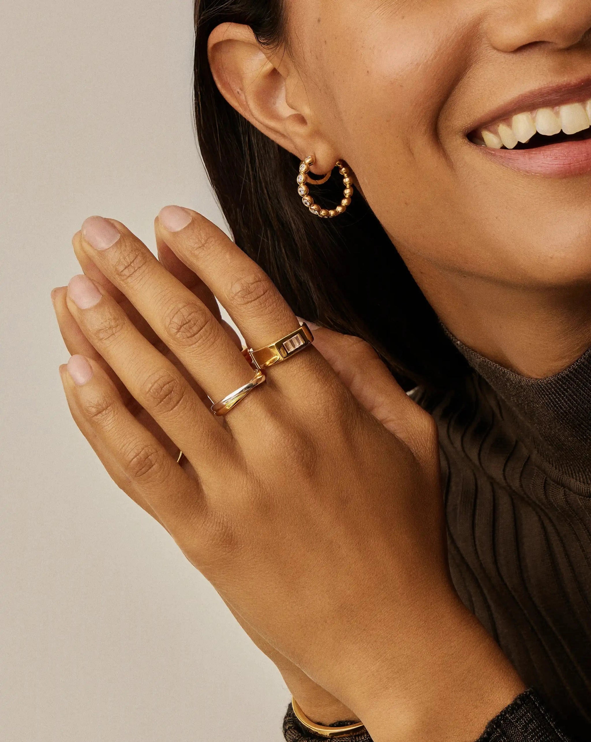 Lucy Williams Triple Stone Chunky Ring | 18k Gold Plated Rings Missoma 