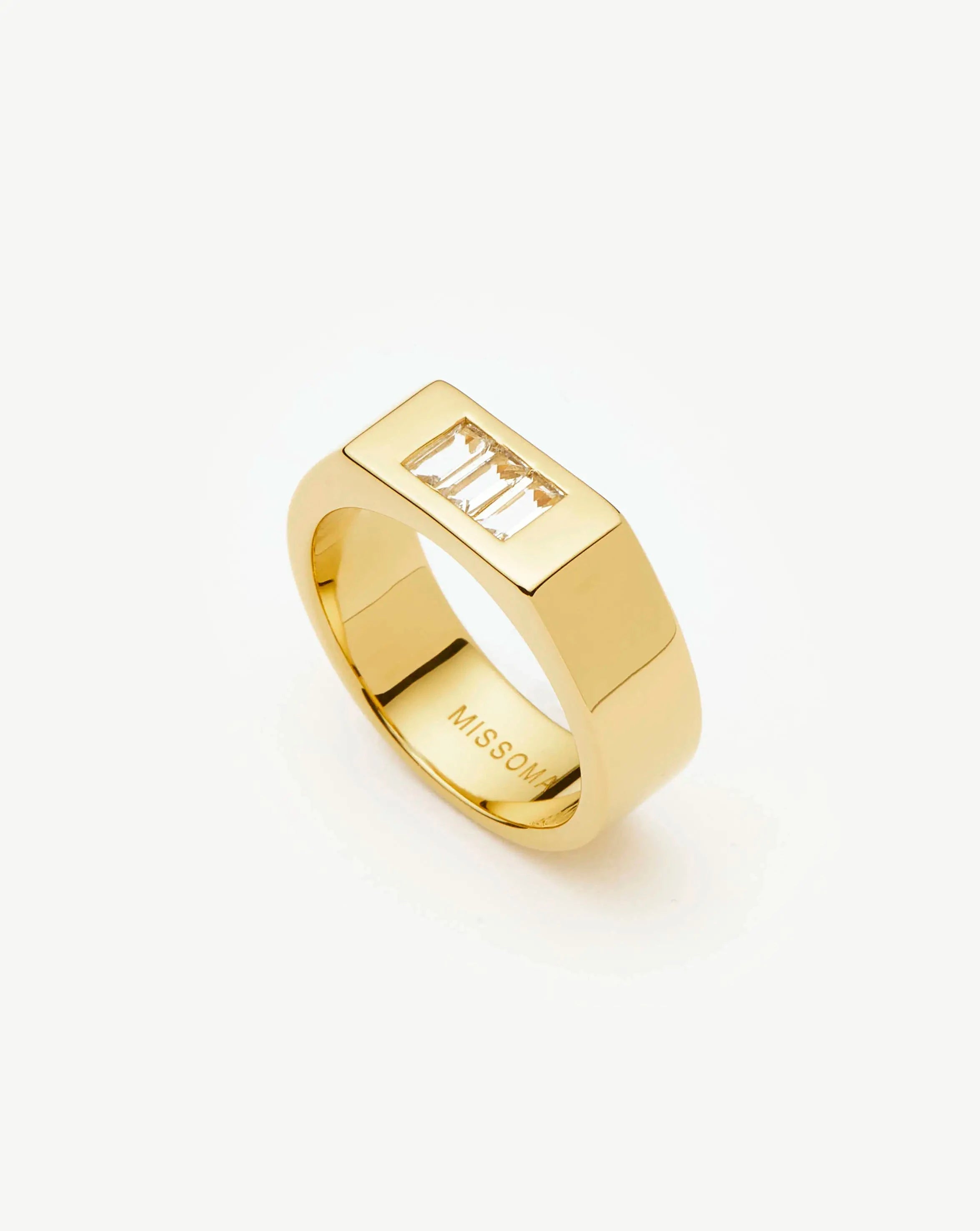Lucy Williams Triple Stone Chunky Ring | 18k Gold Plated Rings Missoma 
