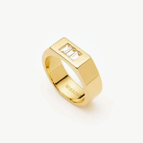 Lucy Williams Triple Stone Chunky Ring | 18k Gold Plated Rings Missoma 