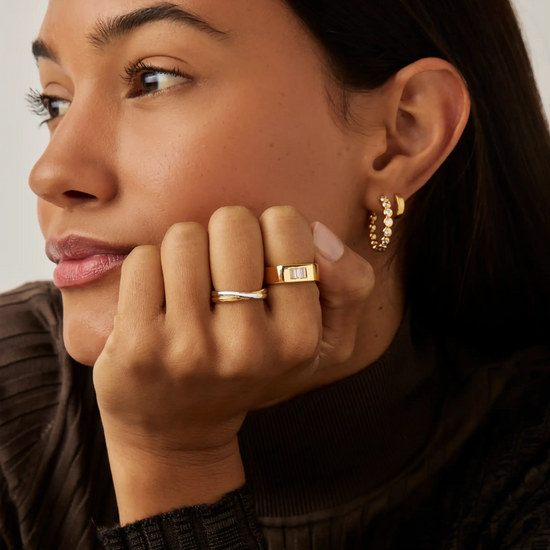 Lucy Williams Triple Stone Chunky Ring | 18k Gold Plated Rings Missoma 