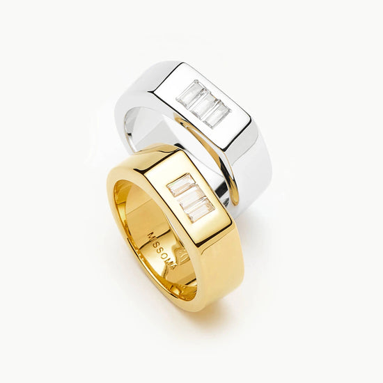 Lucy Williams Triple Stone Chunky Ring | Silver Plated Rings Missoma 