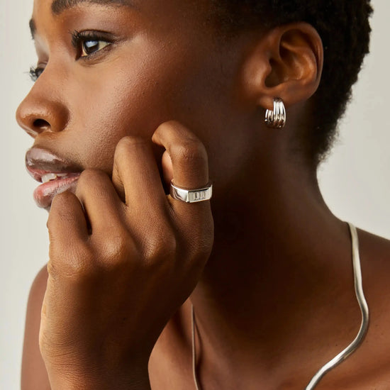 Lucy Williams Triple Stone Chunky Ring | Silver Plated Rings Missoma 