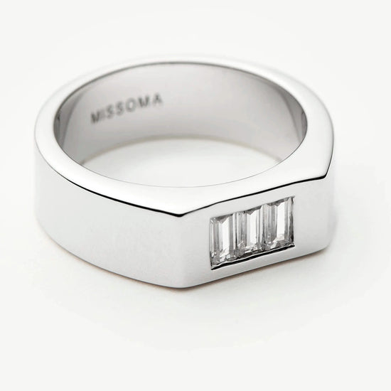 Lucy Williams Triple Stone Chunky Ring | Silver Plated Rings Missoma 