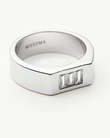 Lucy Williams Triple Stone Chunky Ring | Silver Plated Rings Missoma 