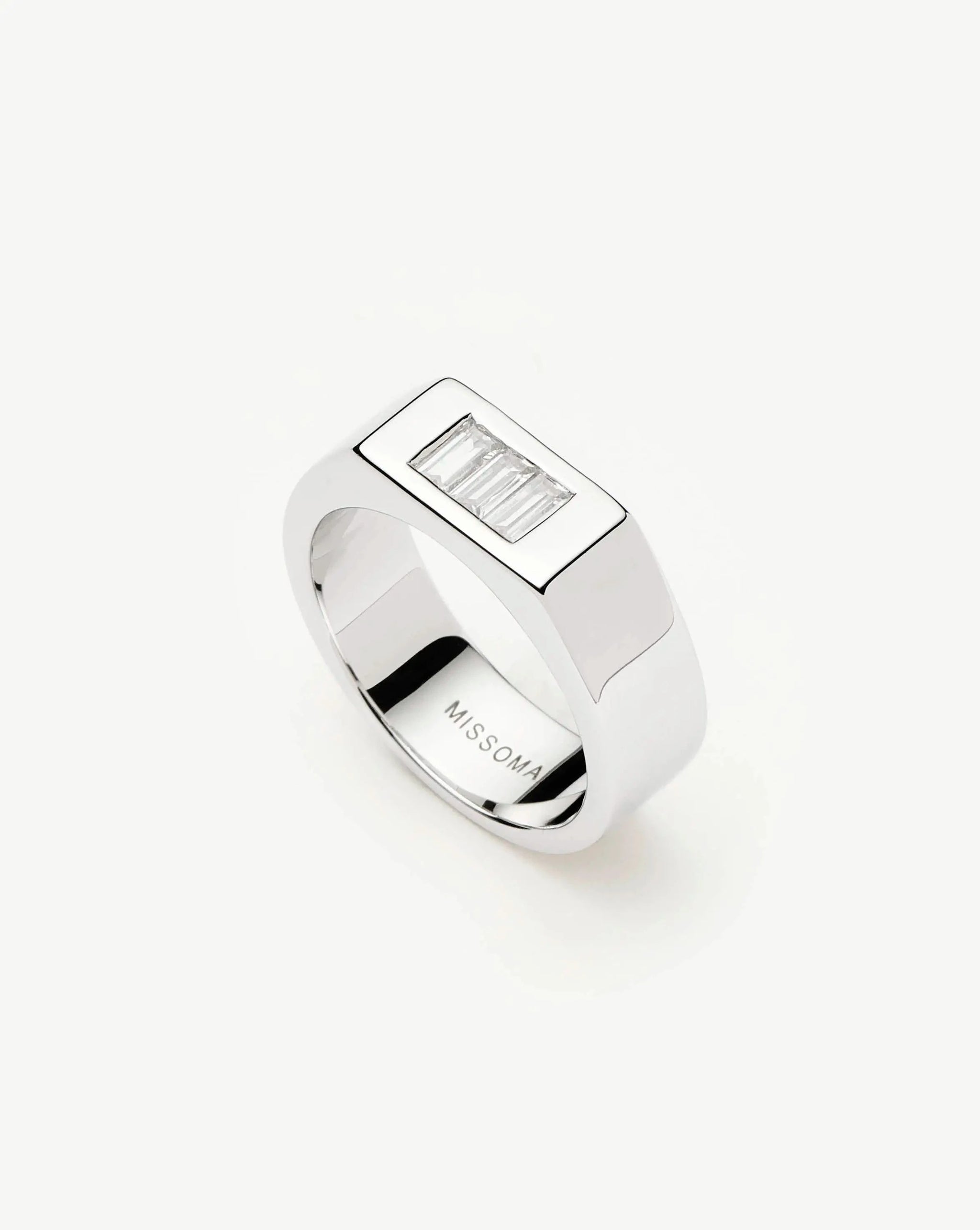 Lucy Williams Triple Stone Chunky Ring | Silver Plated Rings Missoma 